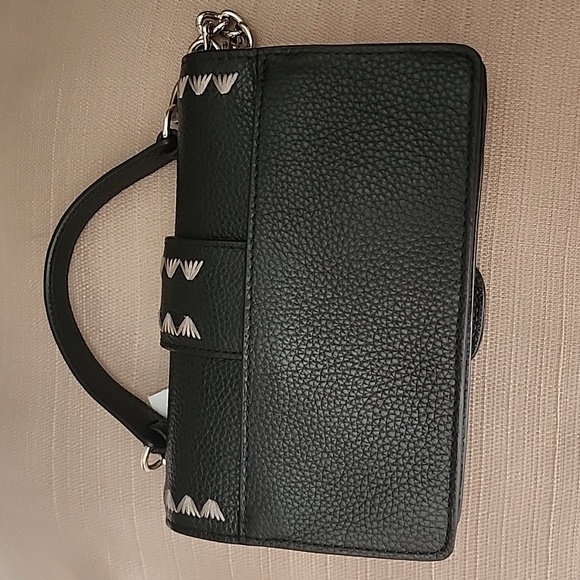 New Brighton "On the Edge" Black Pebble Leather Crossbody, NWT - Picture 4 of 9